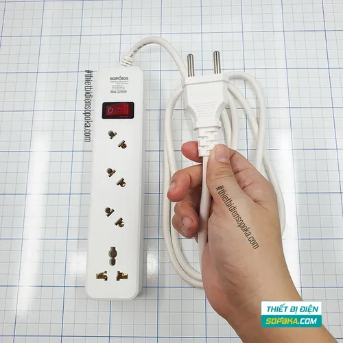 Ổ Cắm Điện 4 Lỗ Chéo Lõi Chịu Nhiệt 2200W 10A 4A2 SOPOKA