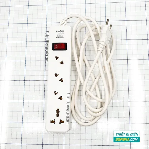 Ổ Cắm Điện 4 Lỗ Chéo Lõi Chịu Nhiệt 2200W 10A 4A2 SOPOKA