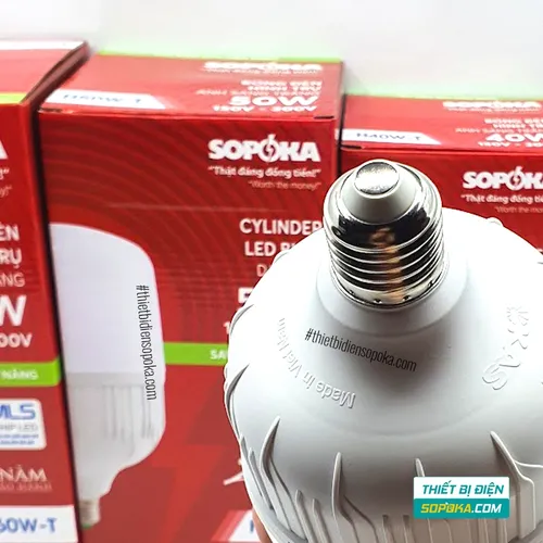 Bóng Đèn LED Trụ Tròn Sáng Trắng 20–60W 85–265V H20W-T/H30W-T/H40W-T/H50W-T/H60W-T SOPOKA