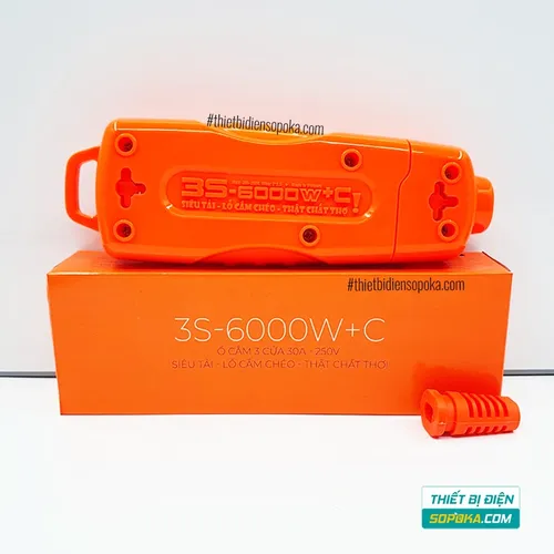 Ổ Cắm Điện 6000W 3 Lỗ Chéo Không Dây 30A 3S-6000W+C SOPOKA