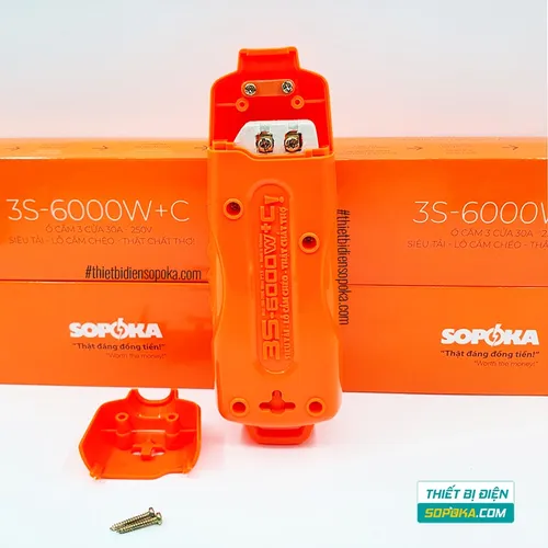 Ổ Cắm Điện 6000W 3 Lỗ Chéo Không Dây 30A 3S-6000W+C SOPOKA