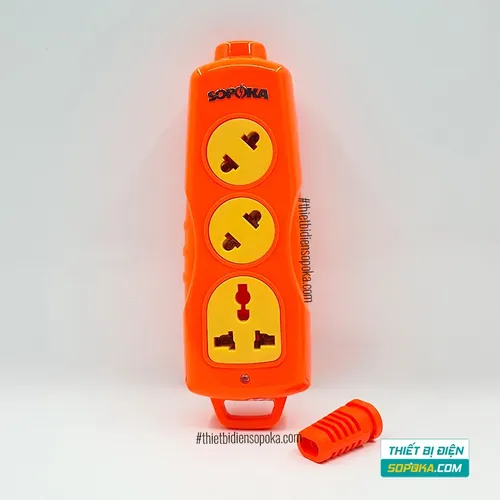 Ổ Cắm Điện 6000W 3 Lỗ Chéo Không Dây 30A 3S-6000W+C SOPOKA
