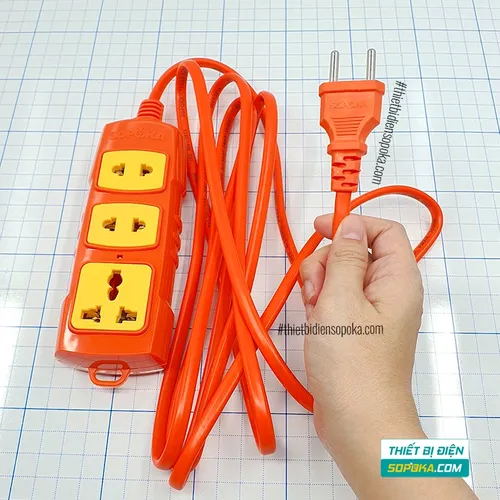 Ổ Cắm Điện 3 Lỗ 3000W 15A T3-3000W / T5-3000W / T10-3000W SOPOKA