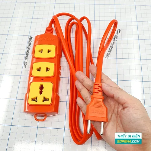 Ổ Cắm Điện 3 Lỗ 3000W 15A T3-3000W / T5-3000W / T10-3000W SOPOKA
