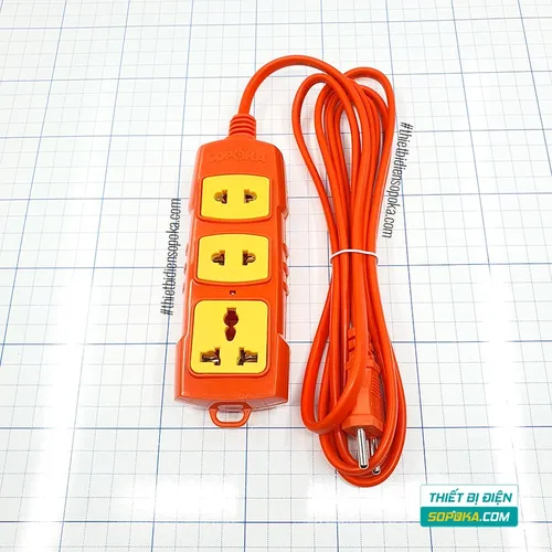 Ổ Cắm Điện 3 Lỗ 3000W 15A T3-3000W / T5-3000W / T10-3000W SOPOKA