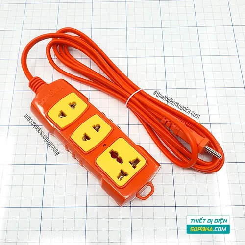 Ổ Cắm Điện 3 Lỗ 3000W 15A T3-3000W / T5-3000W / T10-3000W SOPOKA