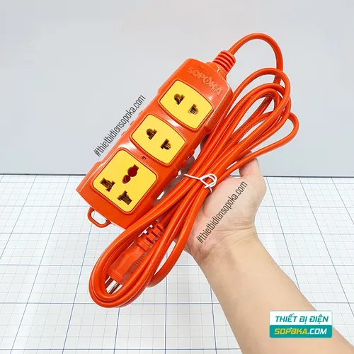 Ổ Cắm Điện 3 Lỗ 3000W 15A T3-3000W / T5-3000W / T10-3000W SOPOKA