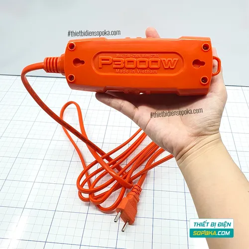 Ổ Cắm Điện 3 Lỗ 3000W 15A T3-3000W / T5-3000W / T10-3000W SOPOKA