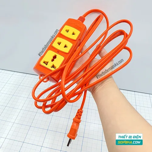 Ổ Cắm Điện 3 Lỗ 3000W 15A T3-3000W / T5-3000W / T10-3000W SOPOKA