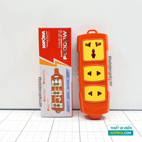 Ổ Cắm Điện 3 Lỗ 6000W Lõi Sứ Không Dây P6000W SOPOKA