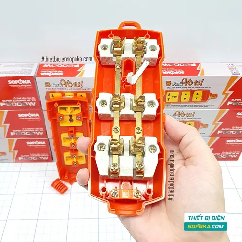 Ổ Cắm Điện 3 Lỗ 6000W Lõi Sứ Không Dây P6000W SOPOKA