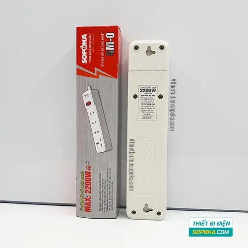 Ổ Cắm Điện 4 Lỗ Lõi Sứ Không Dây 2200W Có Công Tắc 4M-0 SOPOKA