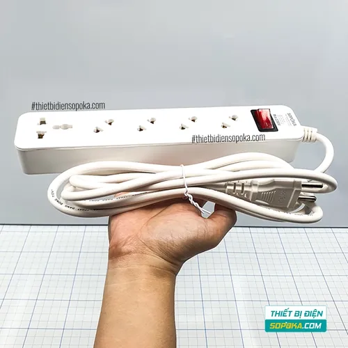 Ổ Cắm Điện 5 Lỗ Chéo 2200W 10A 5A2 SOPOKA