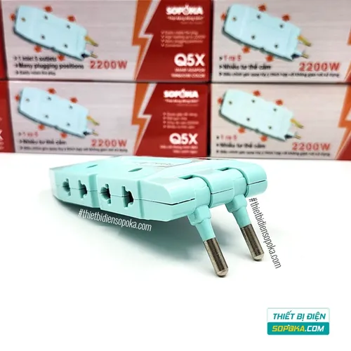 Ổ Chia Điện 5 Lỗ Loại Dẹp 2200W 10A Q5 SOPOKA