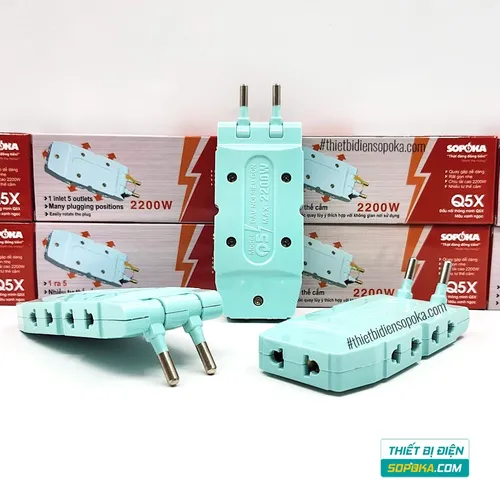 Ổ Chia Điện 5 Lỗ Loại Dẹp 2200W 10A Q5 SOPOKA