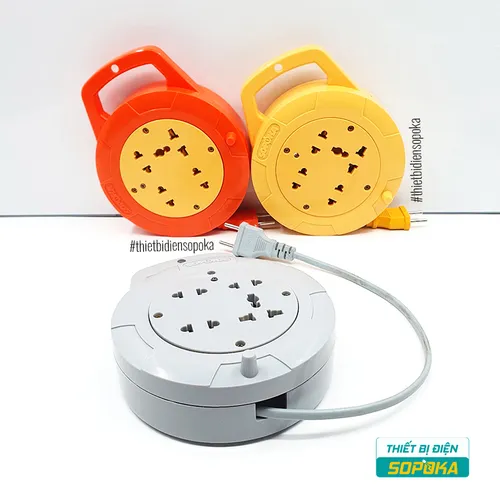 Ổ Cắm Điện Quay Cuộn Dây Tròn 2200W 10A Q45G/Q75G SOPOKA