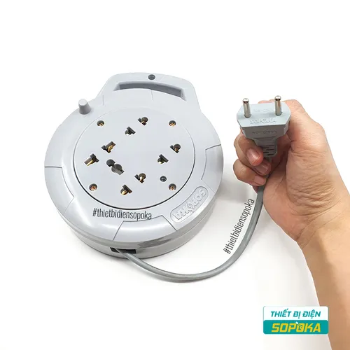 Ổ Cắm Điện Quay Cuộn Dây Tròn 2200W 10A Q45G/Q75G SOPOKA