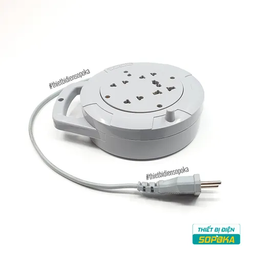 Ổ Cắm Điện Quay Cuộn Dây Tròn 2200W 10A Q45G/Q75G SOPOKA