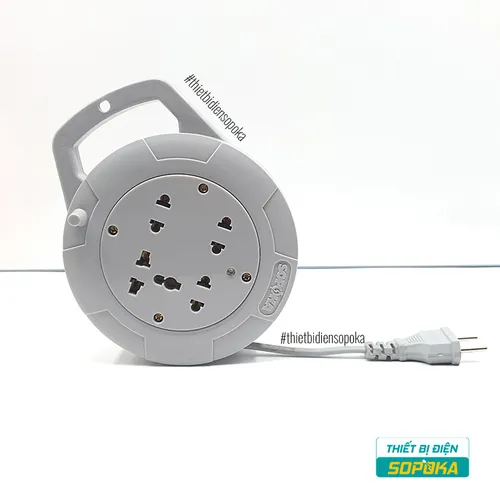 Ổ Cắm Điện Quay Cuộn Dây Tròn 2200W 10A Q45G/Q75G SOPOKA