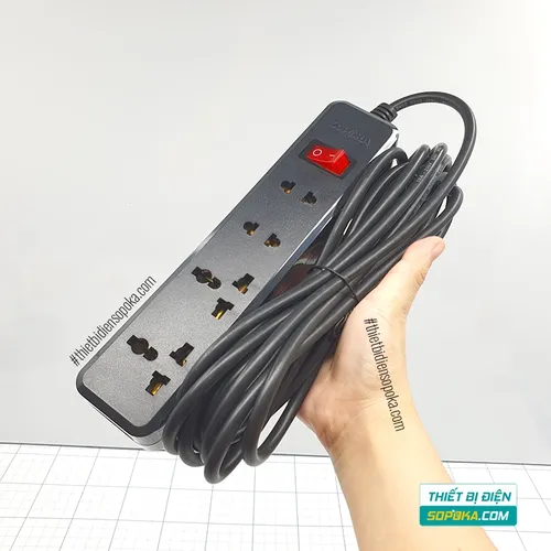 SOPOKA Ổ Cắm Điện 4 Lỗ 2200W Lõi Sứ Chịu Nhiệt Chống Va Đập 4K3 / 4K5