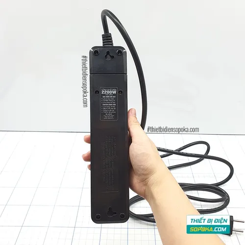 SOPOKA Ổ Cắm Điện 4 Lỗ 2200W Lõi Sứ Chịu Nhiệt Chống Va Đập 4K3 / 4K5