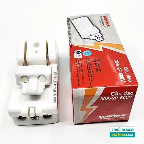 Cầu Dao Đế Sứ 1 Pha 30A 2P 600V D5H SOPOKA