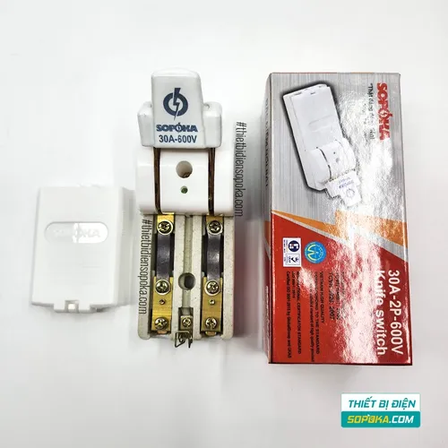 Cầu Dao Đế Sứ 1 Pha 30A 2P 600V D5H SOPOKA
