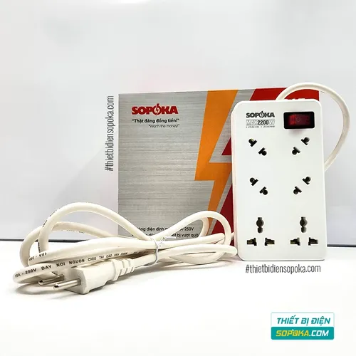 Ổ Cắm Điện 6 Lỗ Chéo Lõi Chịu Nhiệt 2200W 10A 6A2 SOPOKA