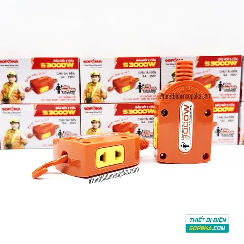Ổ Cắm – Đầu Nối Điện 2 Cổng 3000W 15A S3000W SOPOKA