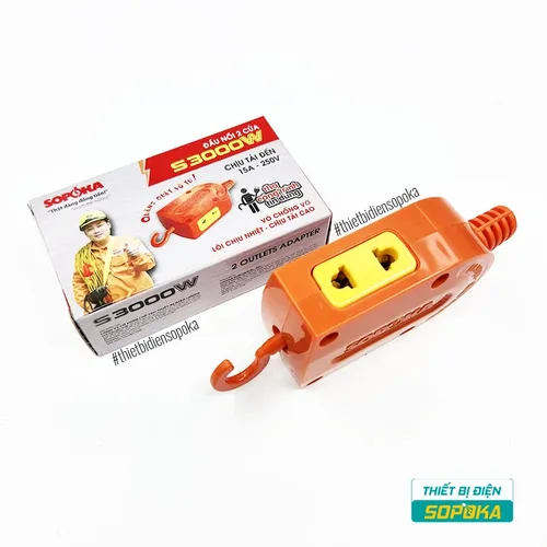 Ổ Cắm – Đầu Nối Điện 2 Cổng 3000W 15A S3000W SOPOKA