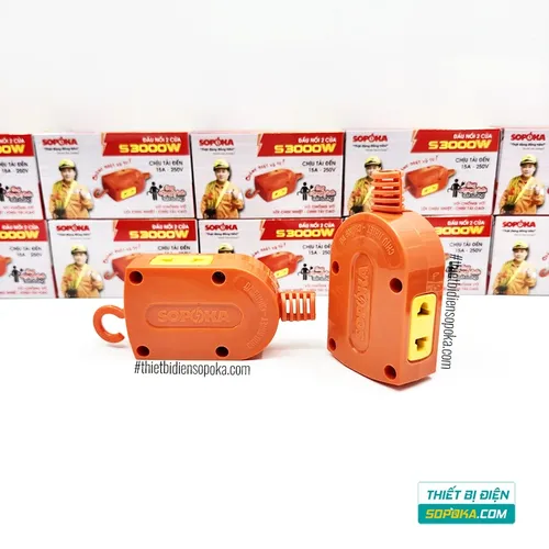 Ổ Cắm – Đầu Nối Điện 2 Cổng 3000W 15A S3000W SOPOKA