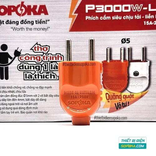 Phích Cắm Điện Dương 3000W 15A P3000WLK SOPOKA