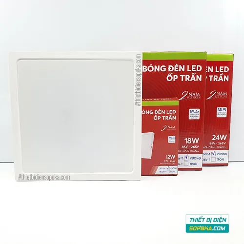 Bóng Đèn LED Ốp Trần Nổi Vuông 12W/18W/24W 85–265V SS12W/SS18W/SS24W SOPOKA