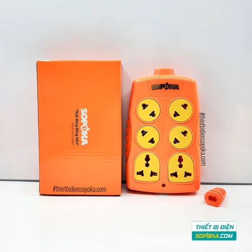 Ổ Cắm Điện 6000W 6 Lỗ Chéo Không Dây 30A 6S-6000W+C SOPOKA