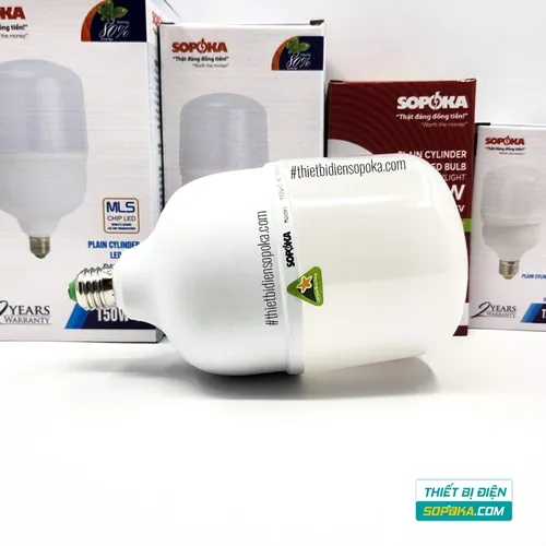 Bóng Đèn LED Hình Trụ Trơn Sáng Trắng Dòng T 20W–50W 85–265V T20W-T/T30W-T/T40W-T/T50W-T SOPOKA