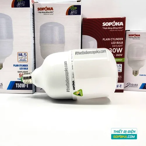 Bóng Đèn LED Hình Trụ Trơn Sáng Trắng Dòng T 20W–50W 85–265V T20W-T/T30W-T/T40W-T/T50W-T SOPOKA