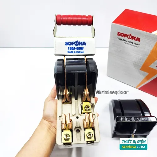 Cầu dao đảo đế sứ 150A, cầu dao đảo 1 pha 150A, cầu dao đảo 2P 600V 2N, cầu dao đảo D41 SOPOKA