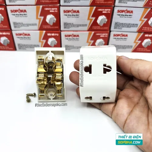 Đầu Nối Chia Điện 3 Lỗ Cổ Cao 2200W 10A-220V P12 SOPOKA