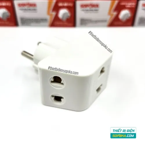 Đầu Nối Chia Điện 3 Lỗ Cổ Cao 2200W 10A-220V P12 SOPOKA