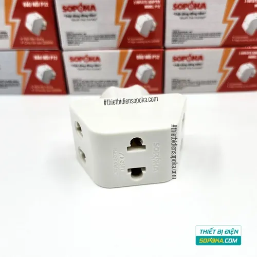 Đầu Nối Chia Điện 3 Lỗ Cổ Cao 2200W 10A-220V P12 SOPOKA