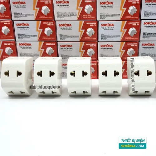 Đầu Nối Chia Điện 3 Lỗ Cổ Cao 2200W 10A-220V P12 SOPOKA