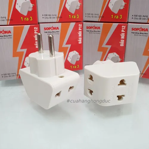 Đầu Nối Chia Điện 3 Lỗ Cổ Cao 2200W P12 SOPOKA