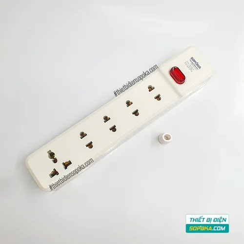 Ổ Cắm Điện 5 Lỗ Lõi Sứ Không Dây 2200W Có Công Tắc 5M-0 SOPOKA