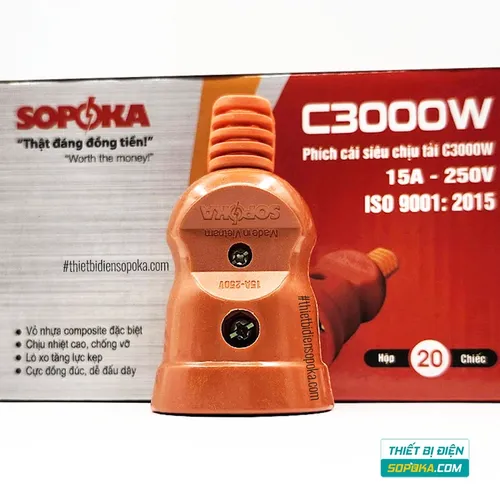 Phích Cắm Điện Âm Siêu Chịu Tải 3000W 15A C3000W SOPOKA