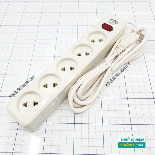 Ổ Cắm Điện 5 Lỗ Chéo Lõi Sứ 2200W 10A 5L2 SOPOKA