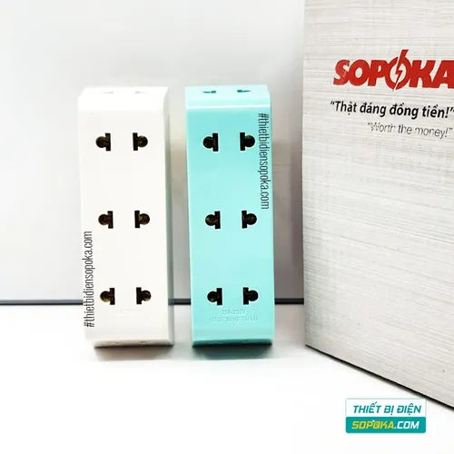 Phích Cắm Chia Điện 5 Lỗ Cổ Xoay Cao 2200W 10A P26 SOPOKA