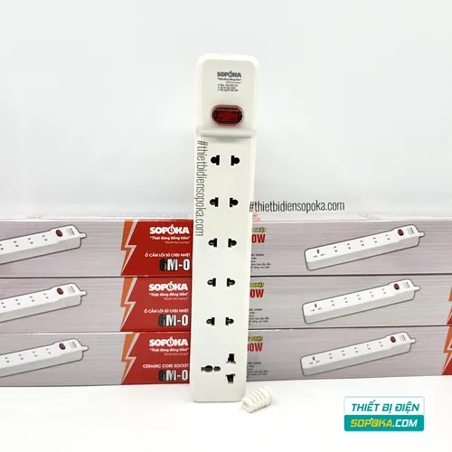 Ổ Cắm Điện 6 Lỗ Lõi Sứ Không Dây 2200W Có Công Tắc 6M-0 SOPOKA