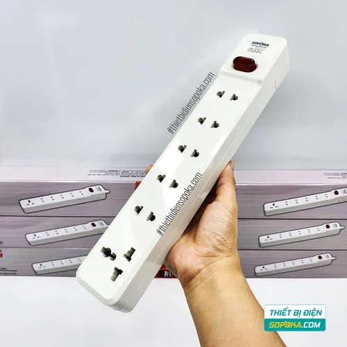 Ổ Cắm Điện 6 Lỗ Lõi Sứ Không Dây 2200W Có Công Tắc 6M-0 SOPOKA