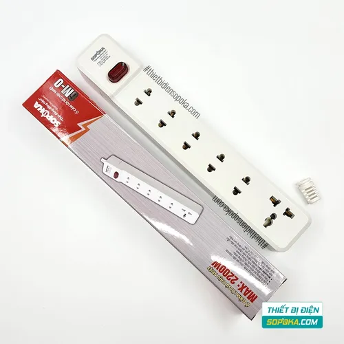 Ổ Cắm Điện 6 Lỗ Lõi Sứ Không Dây 2200W Có Công Tắc 6M-0 SOPOKA