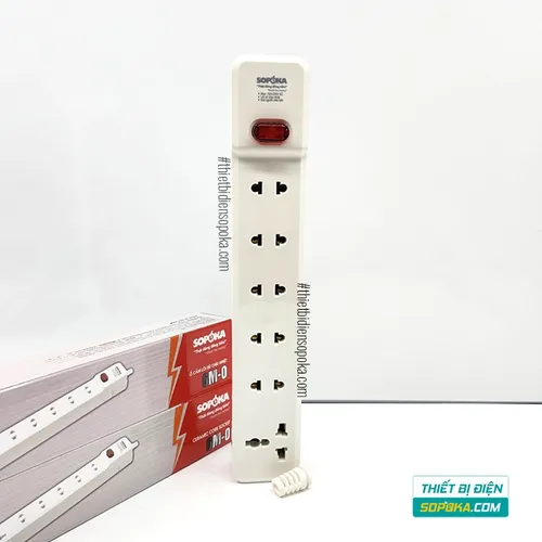 Ổ Cắm Điện 6 Lỗ Lõi Sứ Không Dây 2200W Có Công Tắc 6M-0 SOPOKA